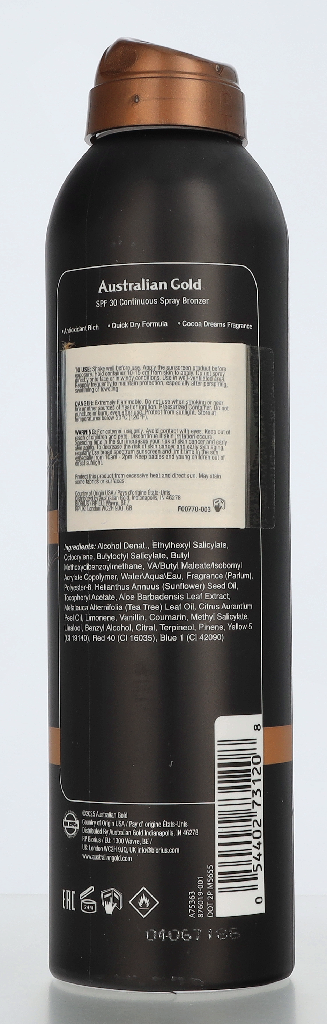 Australian Gold Instant Bronzer Continuous Spray SPF30 177 ml