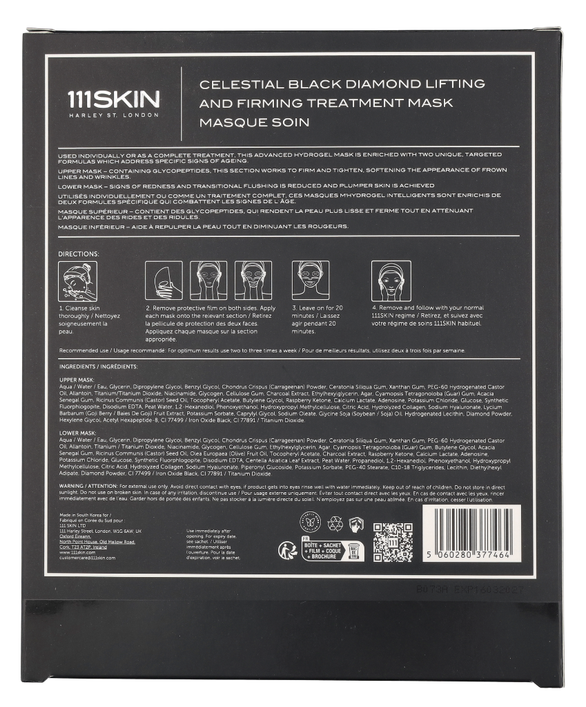111Skin Celestial Black Diamond L.&F. Treatment Mask Set 155 ml