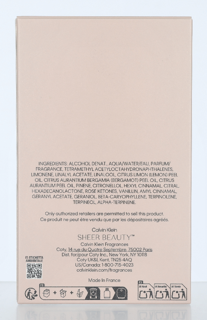 Calvin Klein Sheer Beauty Edt Spray