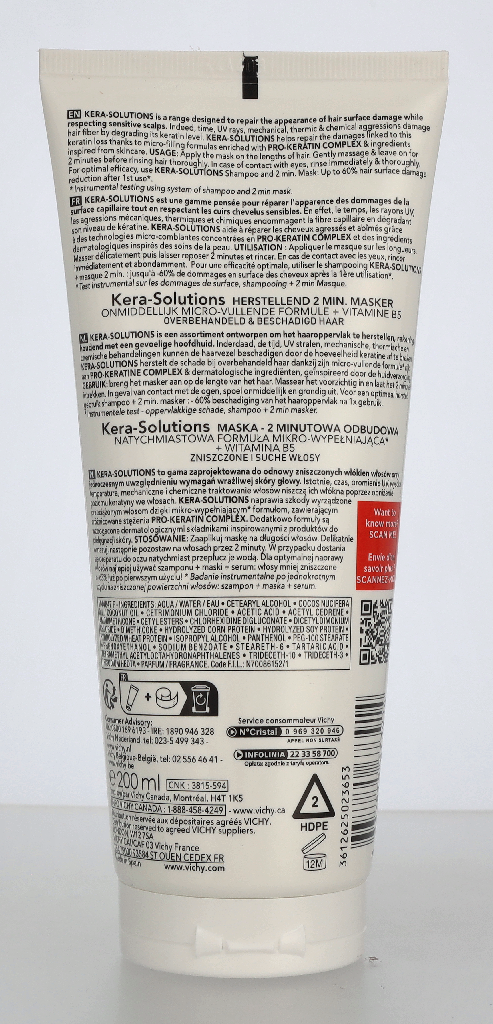Vichy Dercos Kera-Solutions Restoring 2 Min. Mask 200 ml