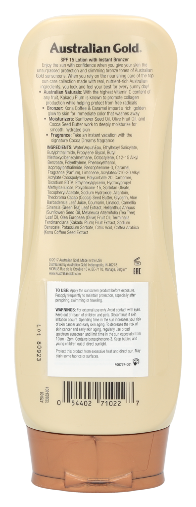 Australian Gold Lotion With Instant Bronzer SPF15 237 ml