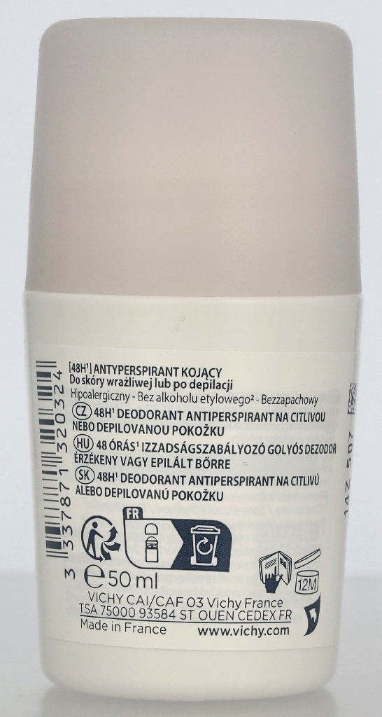 Vichy Deo Antiperspirant 48H Roll On White Cap