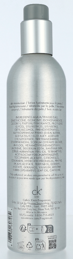 Calvin Klein Ck One Skin Moisturizer 250ml