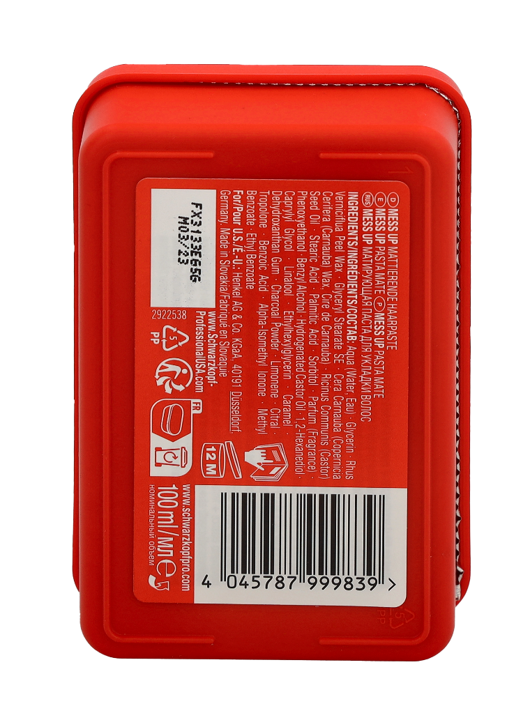Schwarzkopf Osis+ Mess Up Matte Paste 100 ml
