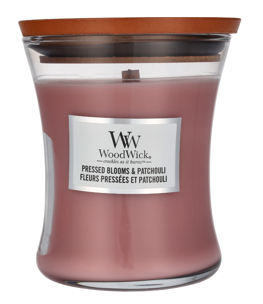 Woodwick Pressed Blooms & Patchouli Medium Hourglass Candle