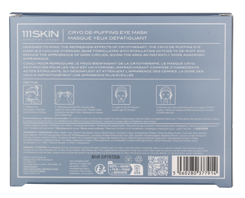 111Skin Cryo De-Puffing Eye Mask Set 48 ml