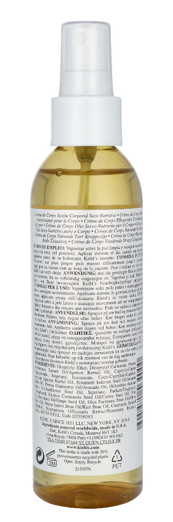 Kiehl's Creme De Corps Nourishing Dry Body Oil 175 ml
