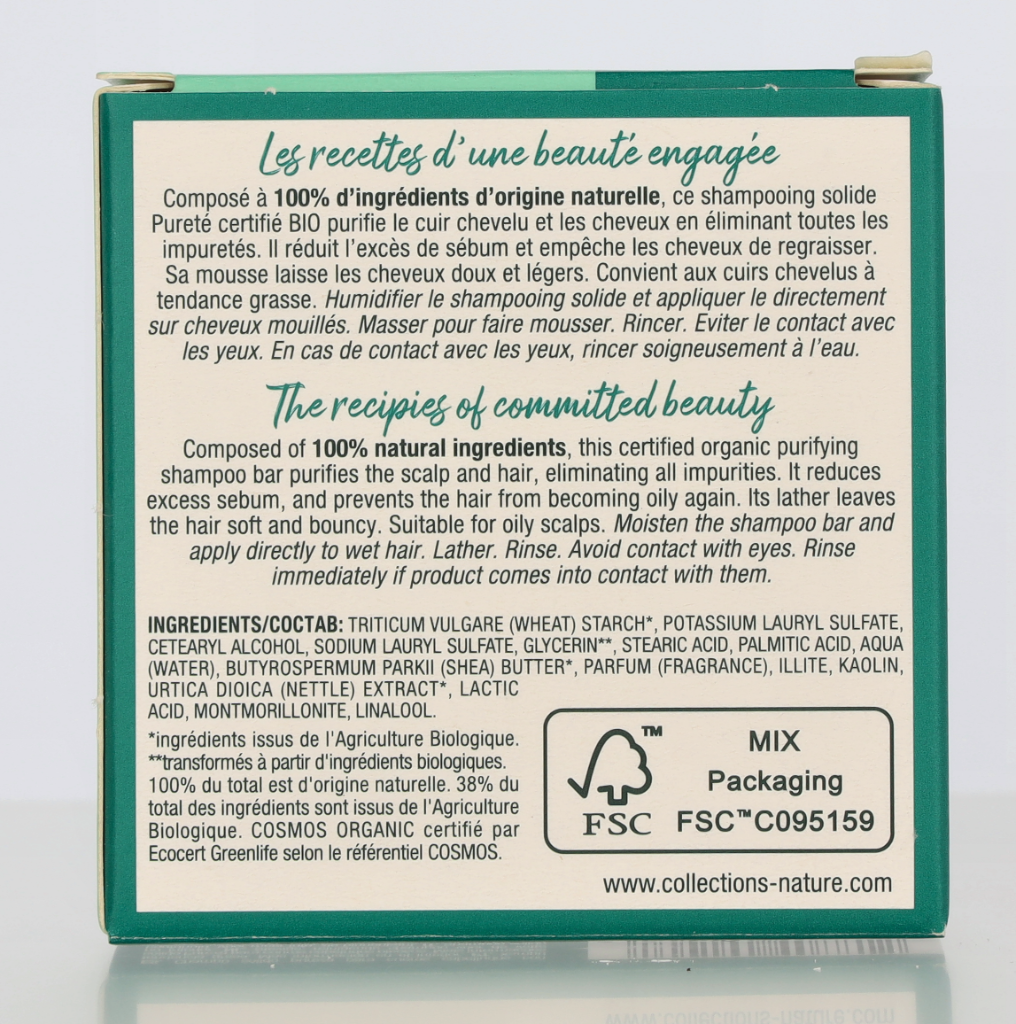 Eugene Perma Coll. Nature Bio Shampoo Bar - Purifying 85 g