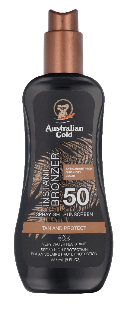 Australian Gold Instant Bronzer Spray Gel Sunscreen SPF50 237 ml