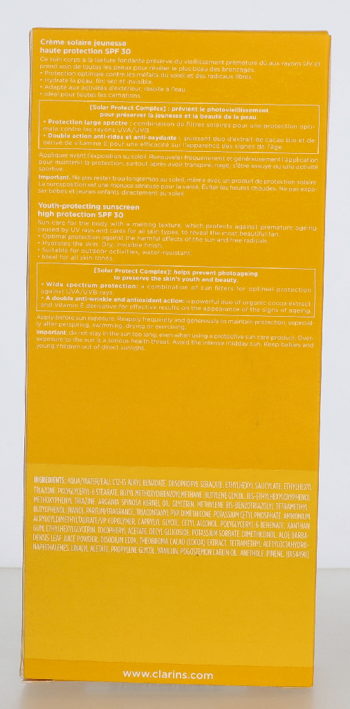 Clarins Youth-Protecting Sunscreen SPF30 CREME SOLAIRE JEUNESSE SPF30 150 ml