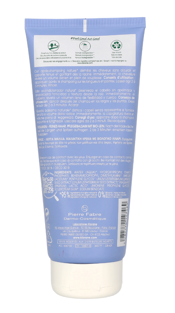Klorane Volume Conditioner With Organic Flax 200 ml