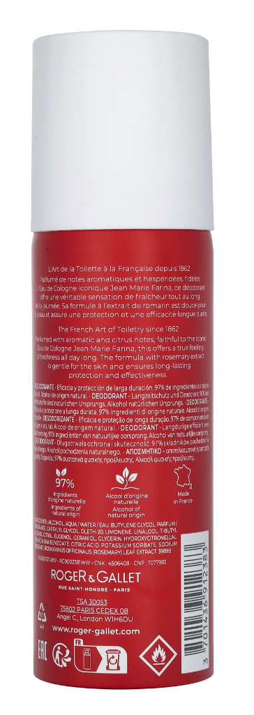 Roger & Gallet Jean Marie Farina Deo Spray 150ml
