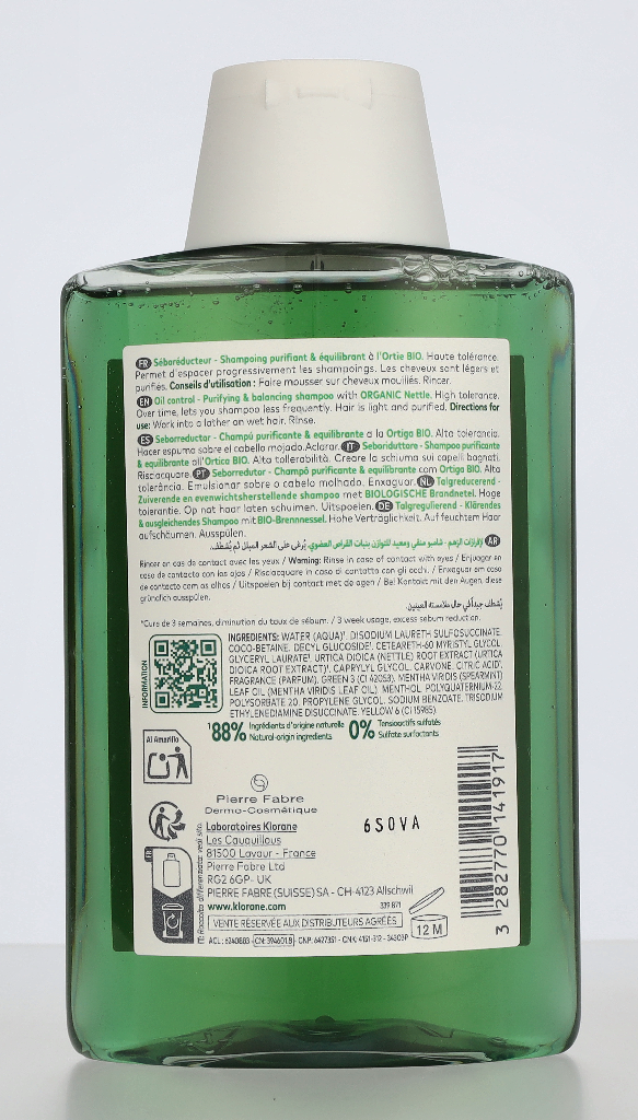 Klorane Oil Control Shampoo With Nettle