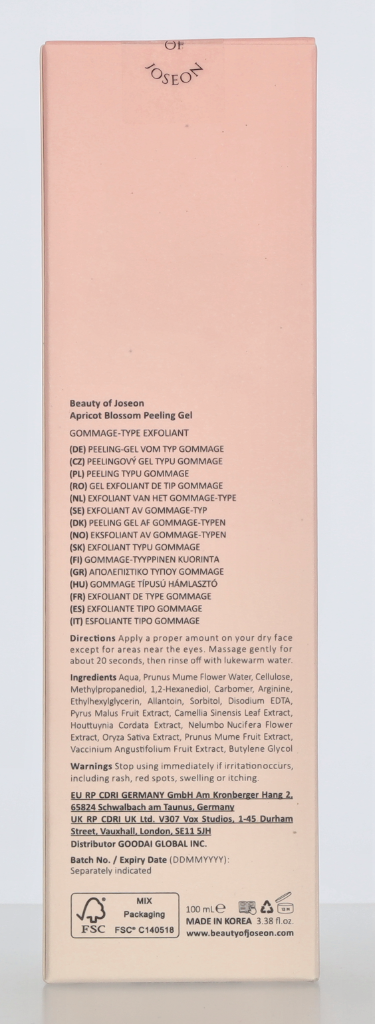 Beauty Of Joseon Apricot Blossom Peeling Gel 100 ml