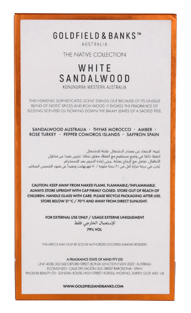 Goldfield & Banks White Sandalwood Eau de parfum Spray 100ml